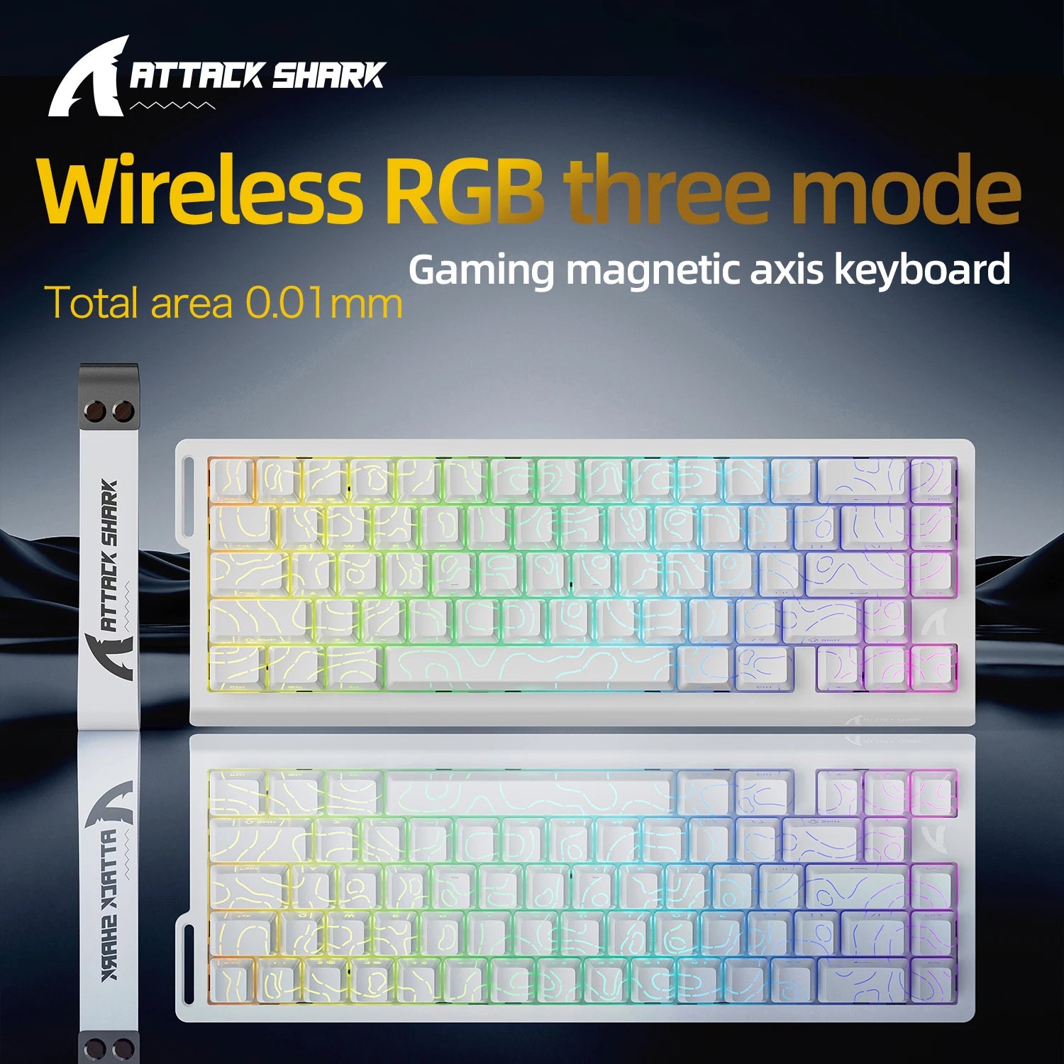 Attack Shark X68HE Mechanical Gaming Keyboard - 68-Key Hot-Swappable with 8000Hz Polling & PBT Keycaps | RGB Backlit Wired Keyboard for FPS & Competitive Gaming