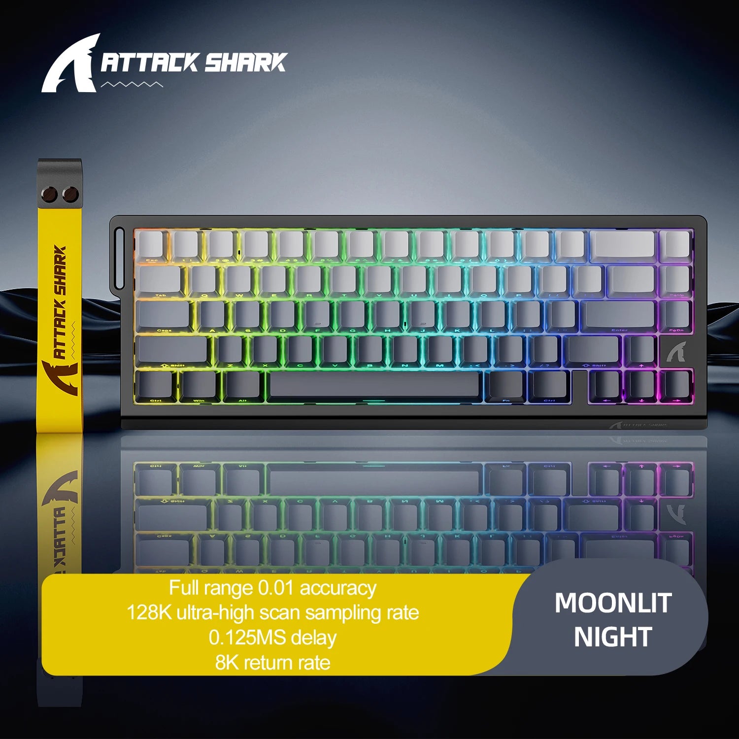 Attack Shark X68HE Mechanical Gaming Keyboard - 68-Key Hot-Swappable with 8000Hz Polling & PBT Keycaps | RGB Backlit Wired Keyboard for FPS & Competitive Gaming