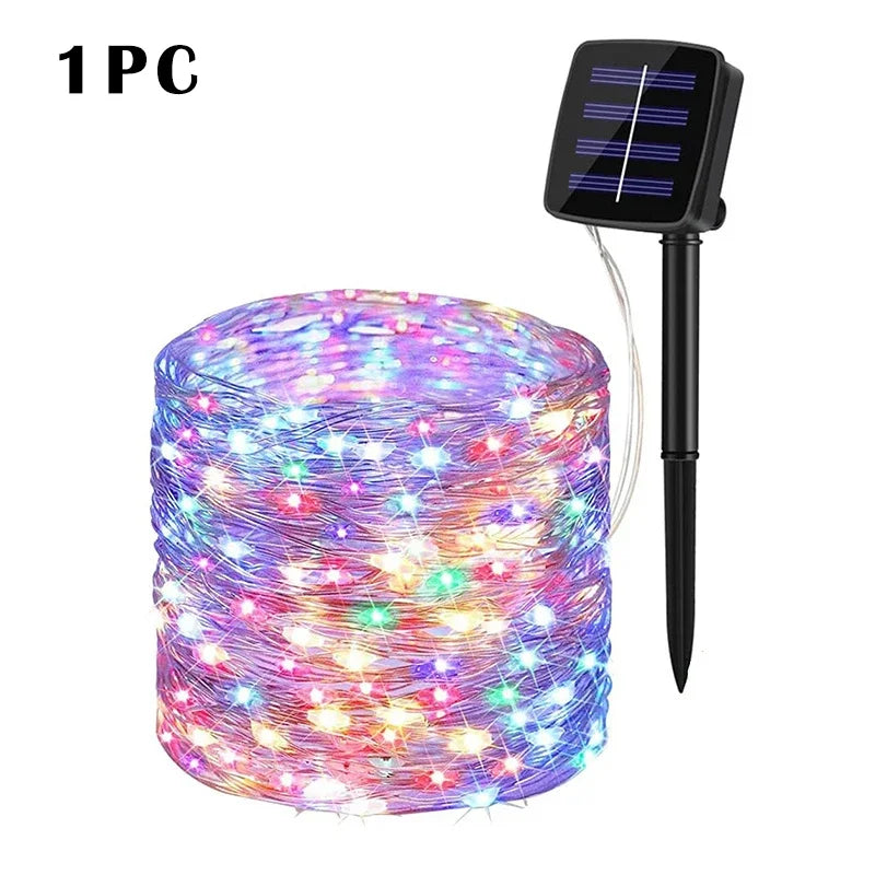 LED Solar Garden Fairy String Lights | Waterproof Outdoor Twinkle Lights for Christmas, Patio & Parties
