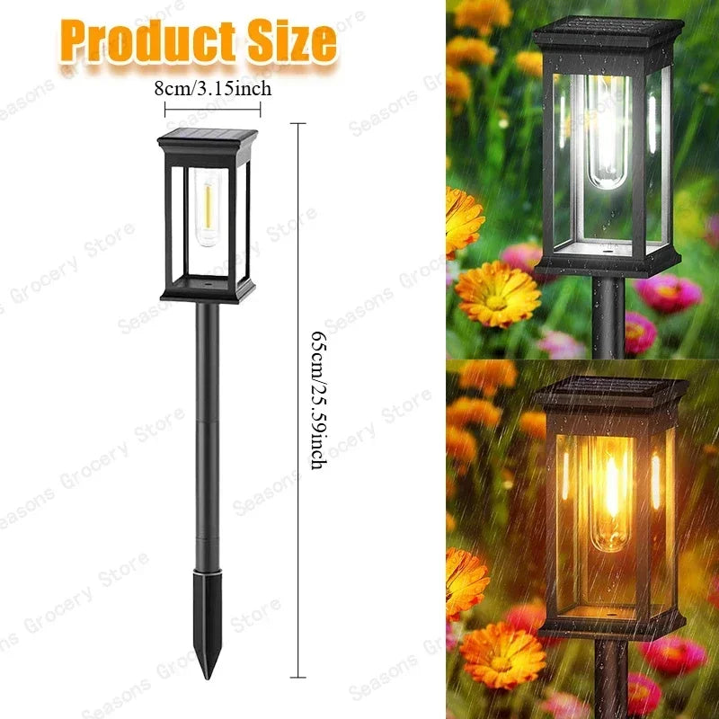 Solar LED Garden Pathway Lights – IP65 Waterproof Outdoor Landscape Lamp with Warm & White Light