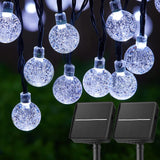 GASISTER 10m Solar String Lights with 60 LED Crystal Globes | IP65 Waterproof 8 Modes Outdoor Fairy Lights for Garden, Patio & Holiday Decor