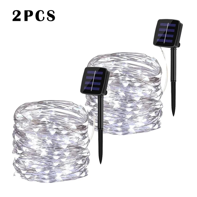 LED Solar Garden Fairy String Lights | Waterproof Outdoor Twinkle Lights for Christmas, Patio & Parties