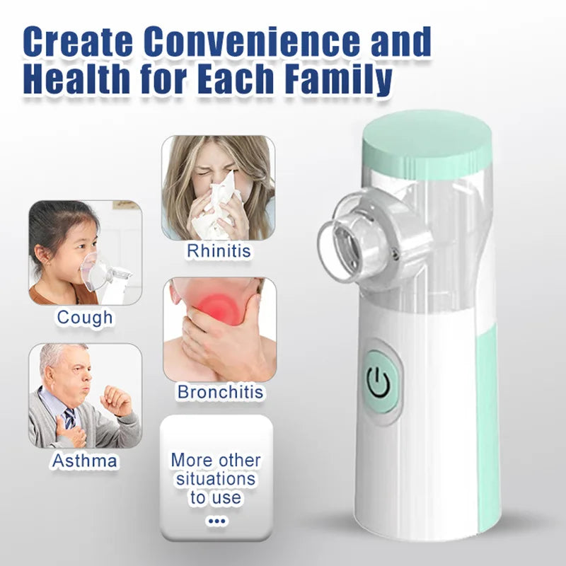 LINGKUN Portable Mesh Nebulizer – Silent Handheld Asthma Inhaler for Adults & Children