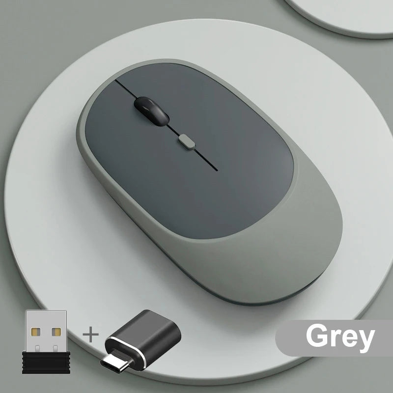 Congdi Dual Mode Wireless Mouse - Bluetooth & 2.4GHz Rechargeable Silent Mouse with 1600 DPI | 4-Button Opto-Electronic Mouse for Laptop, PC, iPad & MacBook