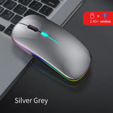 Congdi Silent Wireless Mouse - Bluetooth & 2.4GHz Dual Mode Rechargeable Mouse with LED Backlight | 1600 DPI Portable Mouse for Laptop, Tablet & PC