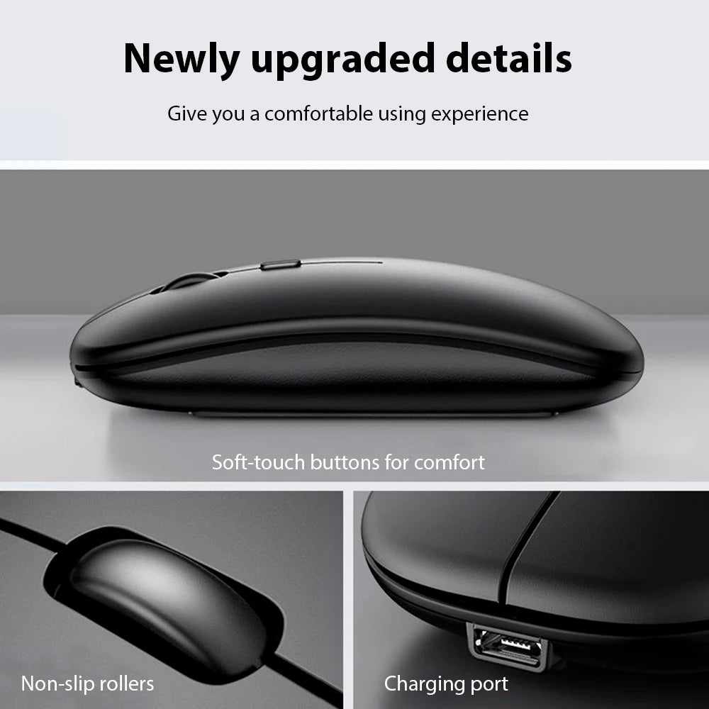 EMTRA Bluetooth Wireless Keyboard & Mouse Combo – Ultra-Slim Rechargeable Keyboard for iPad, Tablet & Laptop