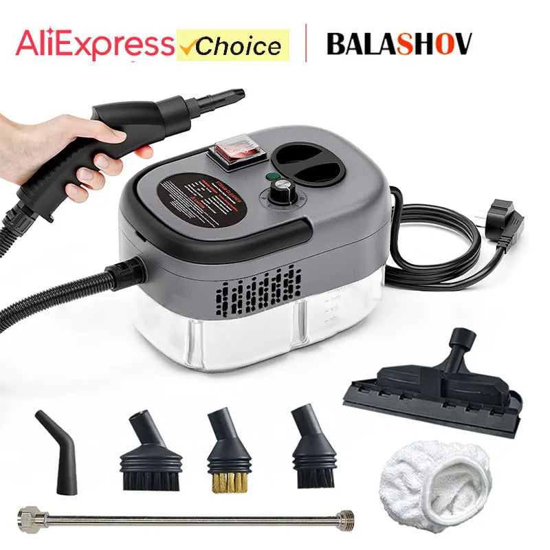 BALASHOV 2500W Steam Cleaner Machine | 105°C High-Temperature Handheld Cleaner for Floors, Cars & Air Conditioners | 2m Hose with 6 Gears