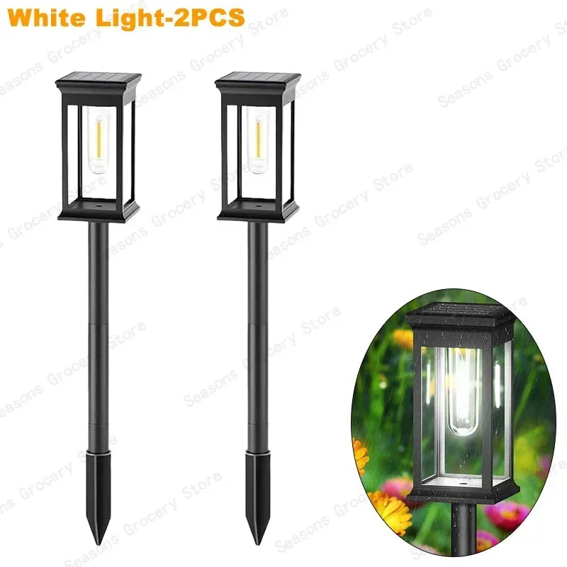 Solar LED Garden Pathway Lights – IP65 Waterproof Outdoor Landscape Lamp with Warm & White Light