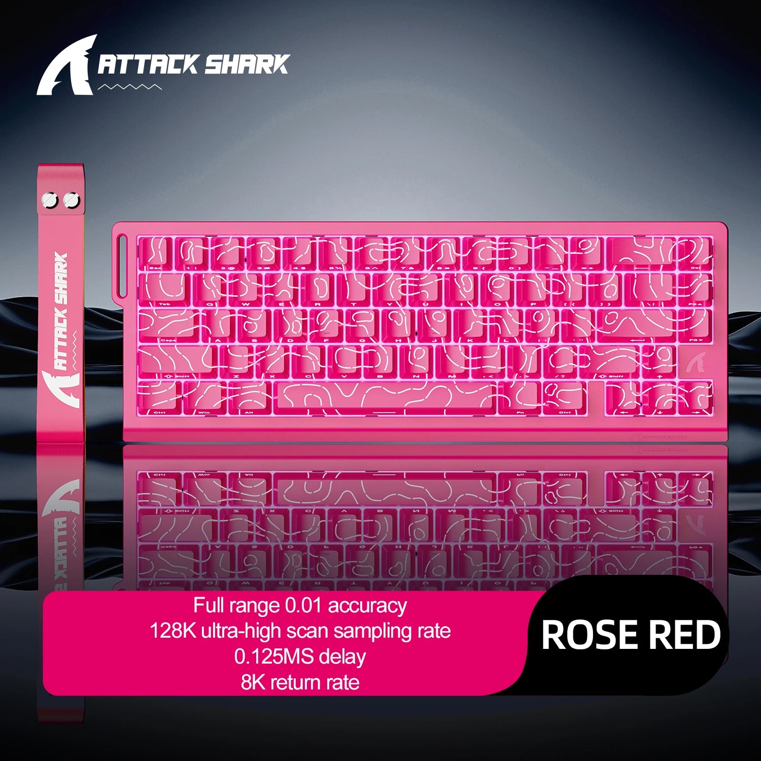 Attack Shark X68HE Mechanical Gaming Keyboard - 68-Key Hot-Swappable with 8000Hz Polling & PBT Keycaps | RGB Backlit Wired Keyboard for FPS & Competitive Gaming