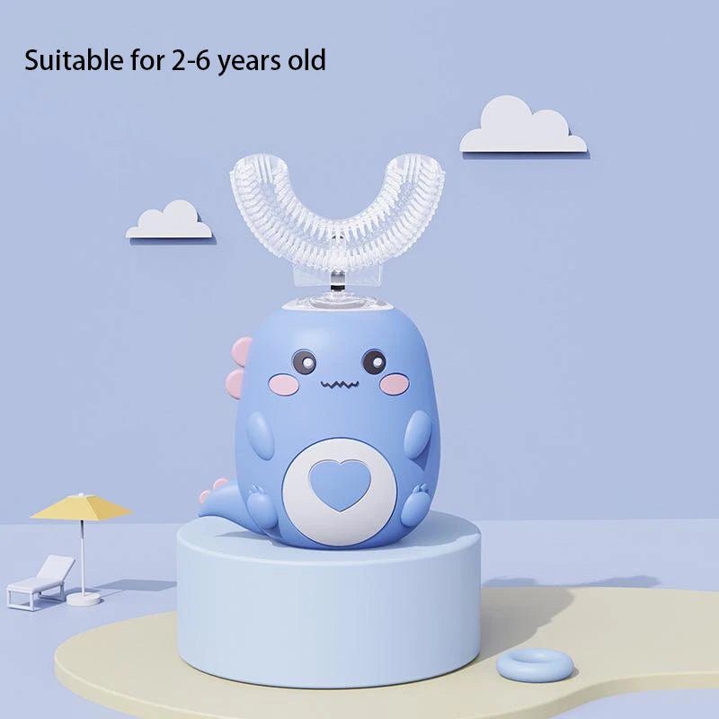 Kids U-Shaped Electric Toothbrush – 360° Sonic Rechargeable Silicone Toothbrush for Children