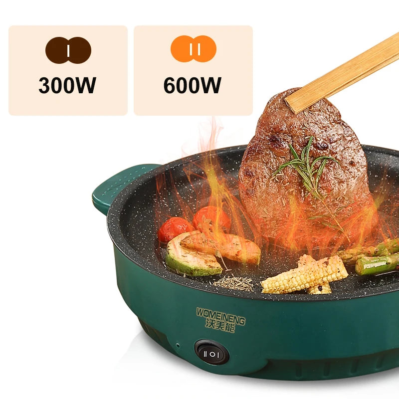 Electric Multi-Cooker Frying Pan 220V – Non-Stick Electric Skillet for Steak, Fish, BBQ & Omelette Cooking
