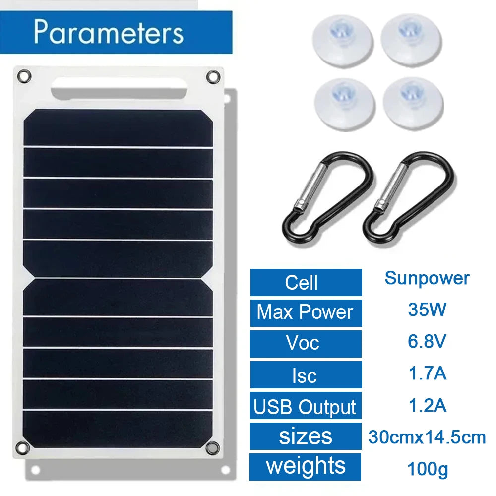 Portable USB Solar Panel Charger 5V – Compact Waterproof Solar Plate for Phone, Power Bank & Camping