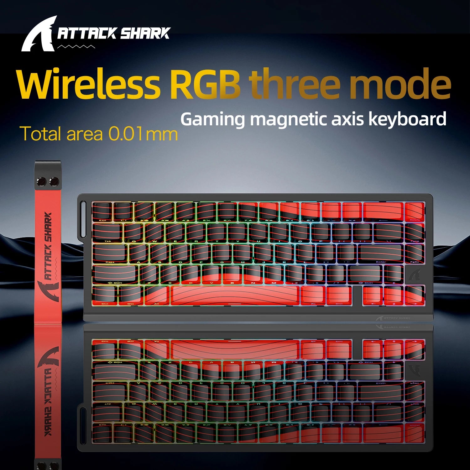 Attack Shark X68HE Mechanical Gaming Keyboard - 68-Key Hot-Swappable with 8000Hz Polling & PBT Keycaps | RGB Backlit Wired Keyboard for FPS & Competitive Gaming