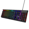 kebidumei 104-Key Mechanical Feel Wired Keyboard | 3-Color Backlit USB Gaming Keyboard with Floating Keycaps & Water-Resistant Design for Desktop/Laptop
