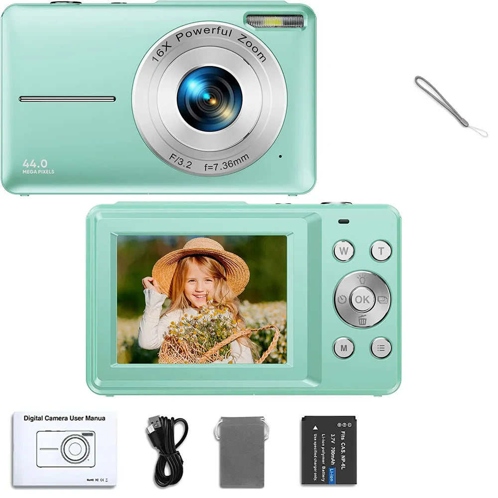 STUOGYUM DC403 4K Digital Camera for Photography - 50MP CMOS Sensor with 16X Digital Zoom, 2.4" LCD Screen, 1080P Video Recording | Compact Camera for Beginners & Kids