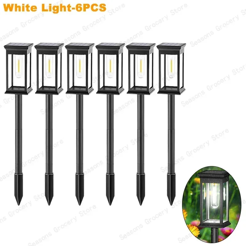 Solar LED Garden Pathway Lights – IP65 Waterproof Outdoor Landscape Lamp with Warm & White Light