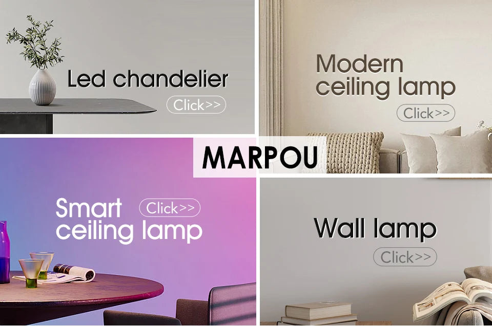 MARPOU Smart Ceiling Light LED - Dimmable Modern Ceiling Lamp with APP & Remote Control | 3 Size Options, 3000K-6500K Color Temperature, 20%-100% Brightness