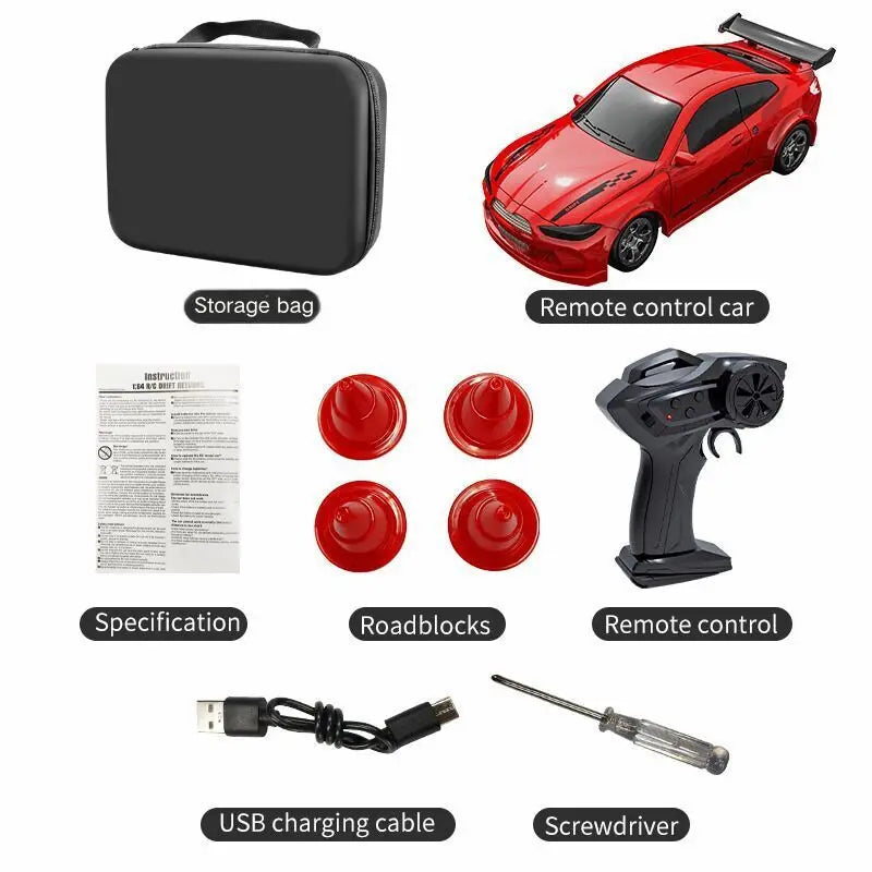 Teranty 1:64 Scale 4CH Remote Control Car | 30m Range 4WD Drift RC Car with 20min Playtime | Ready-to-Go Mini Electric Car for Kids & Adults