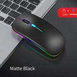 Congdi Silent Wireless Mouse - Bluetooth & 2.4GHz Dual Mode Rechargeable Mouse with LED Backlight | 1600 DPI Portable Mouse for Laptop, Tablet & PC