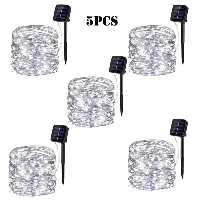 LED Solar Garden Fairy String Lights | Waterproof Outdoor Twinkle Lights for Christmas, Patio & Parties