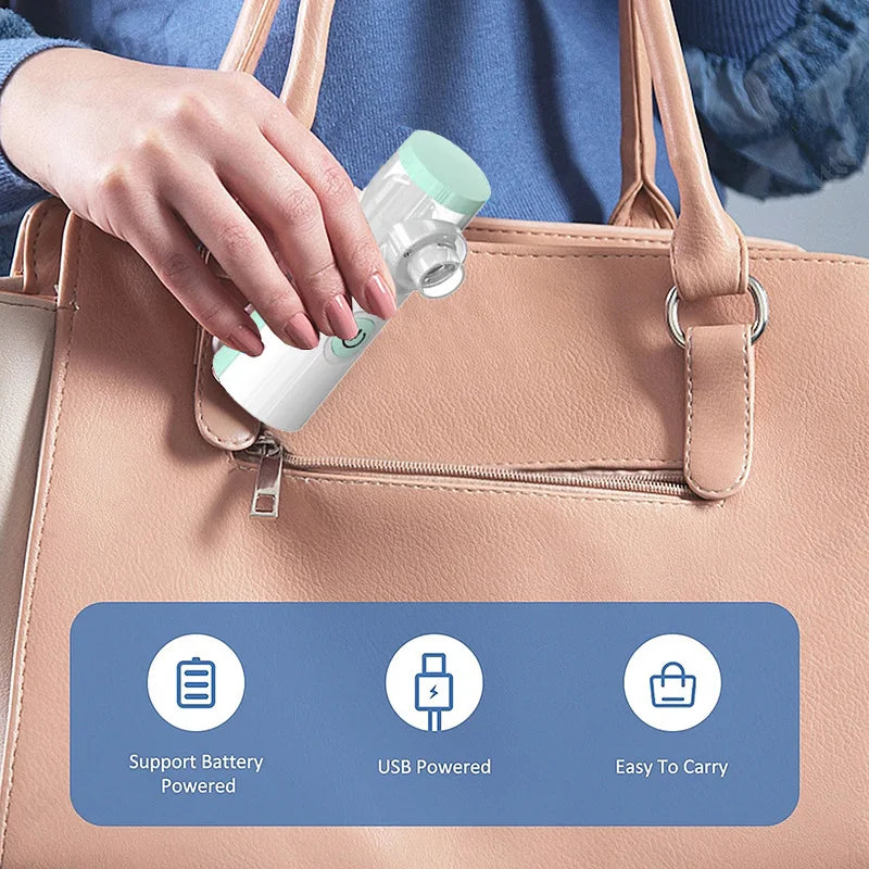LINGKUN Portable Mesh Nebulizer – Silent Handheld Asthma Inhaler for Adults & Children