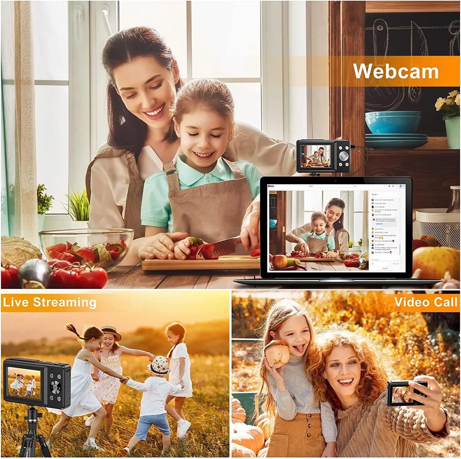 STUOGYUM DC403 4K Digital Camera for Photography - 50MP CMOS Sensor with 16X Digital Zoom, 2.4" LCD Screen, 1080P Video Recording | Compact Camera for Beginners & Kids