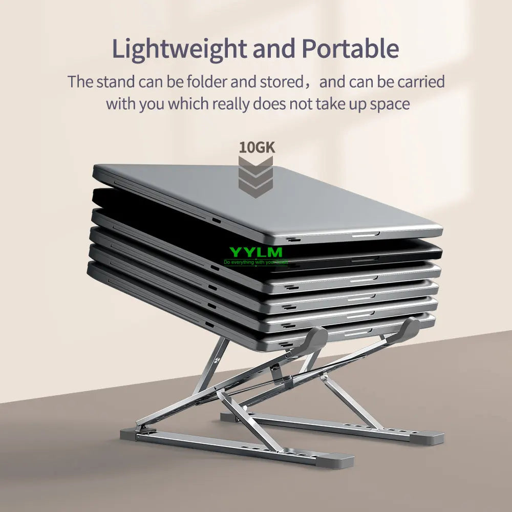 YYLM N8 Adjustable Aluminum Laptop Stand – Foldable Portable Cooling Stand for MacBook & Notebook