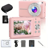 STUOGYUM DC403 4K Digital Camera for Photography - 50MP CMOS Sensor with 16X Digital Zoom, 2.4" LCD Screen, 1080P Video Recording | Compact Camera for Beginners & Kids