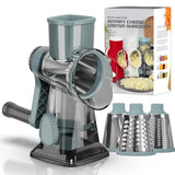 3-in-1 Rotary Cheese Grater & Vegetable Slicer – Manual Stainless Steel Kitchen Cutter Tool