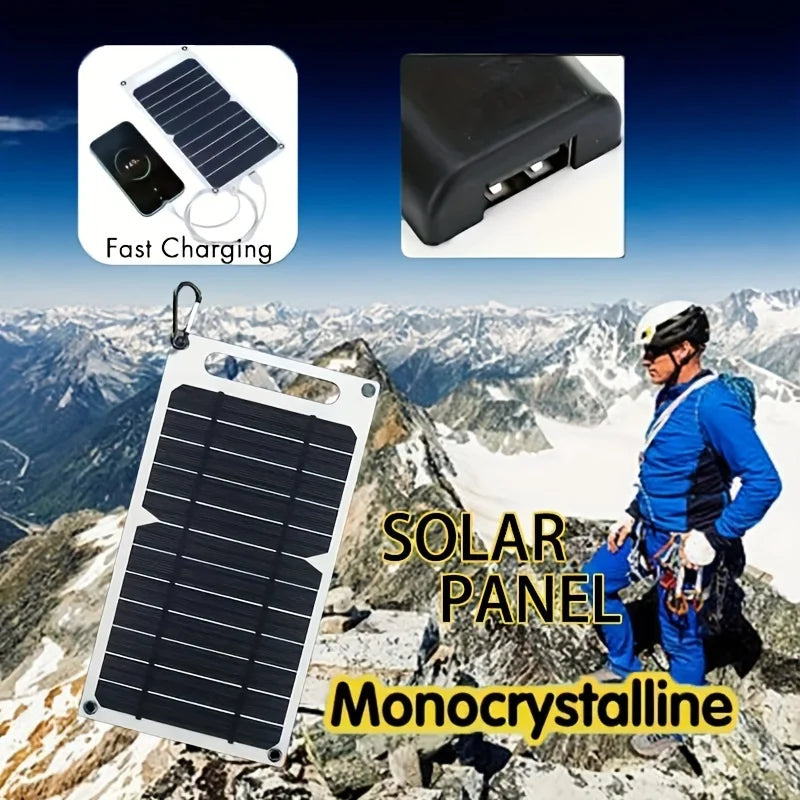 Portable USB Solar Panel Charger 5V – Compact Waterproof Solar Plate for Phone, Power Bank & Camping