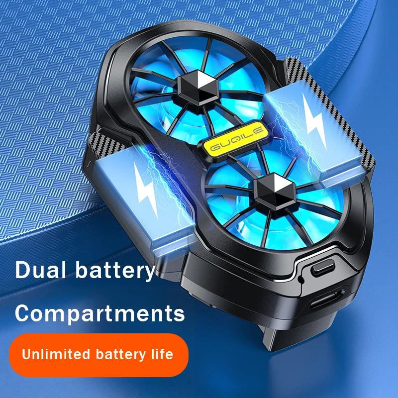 FS01 Dual Fan Mobile Phone Cooler – Fast 10s Cooling Gaming Radiator with Wireless Battery