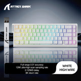 Attack Shark X68HE Mechanical Gaming Keyboard - 68-Key Hot-Swappable with 8000Hz Polling & PBT Keycaps | RGB Backlit Wired Keyboard for FPS & Competitive Gaming