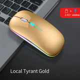 Congdi Silent Wireless Mouse - Bluetooth & 2.4GHz Dual Mode Rechargeable Mouse with LED Backlight | 1600 DPI Portable Mouse for Laptop, Tablet & PC