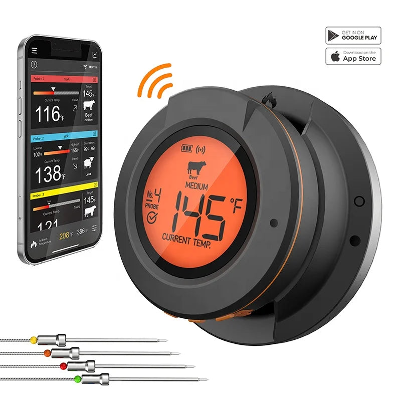 Smart Bluetooth BBQ Meat Thermometer with Dual Probes – Digital Grill & Smoker Temperature Monitor