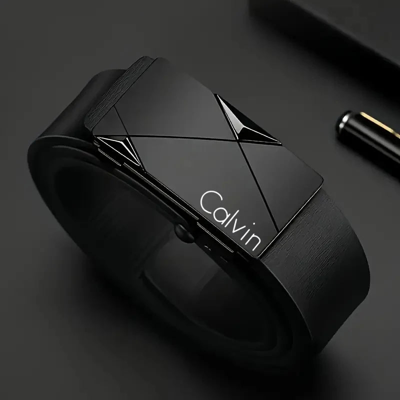 Men’s PU Leather Automatic Buckle Belt – Stylish Fashion Belt for Casual, Business & Formal Wear
