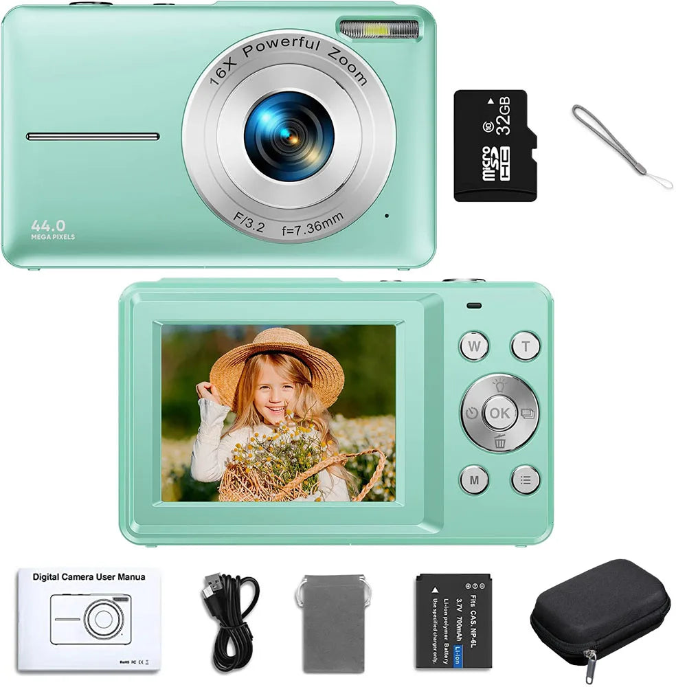 STUOGYUM DC403 4K Digital Camera for Photography - 50MP CMOS Sensor with 16X Digital Zoom, 2.4" LCD Screen, 1080P Video Recording | Compact Camera for Beginners & Kids