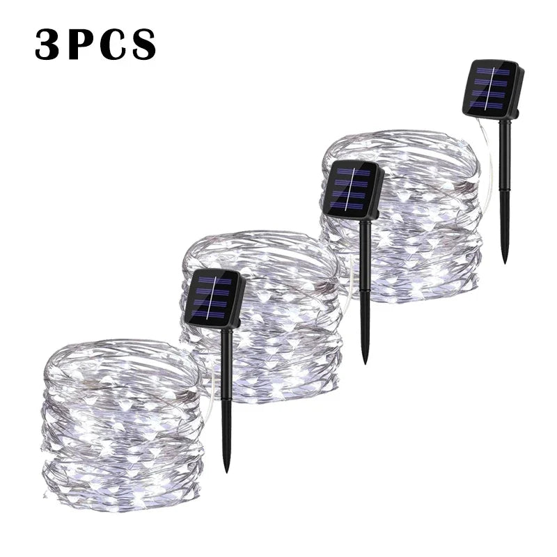 LED Solar Garden Fairy String Lights | Waterproof Outdoor Twinkle Lights for Christmas, Patio & Parties