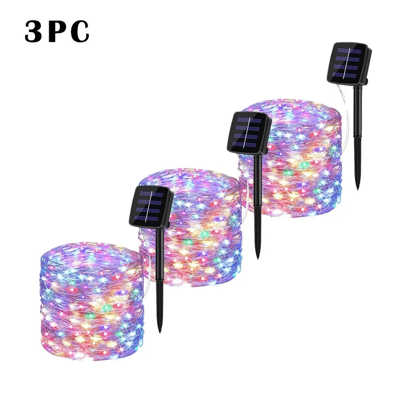 LED Solar Garden Fairy String Lights | Waterproof Outdoor Twinkle Lights for Christmas, Patio & Parties