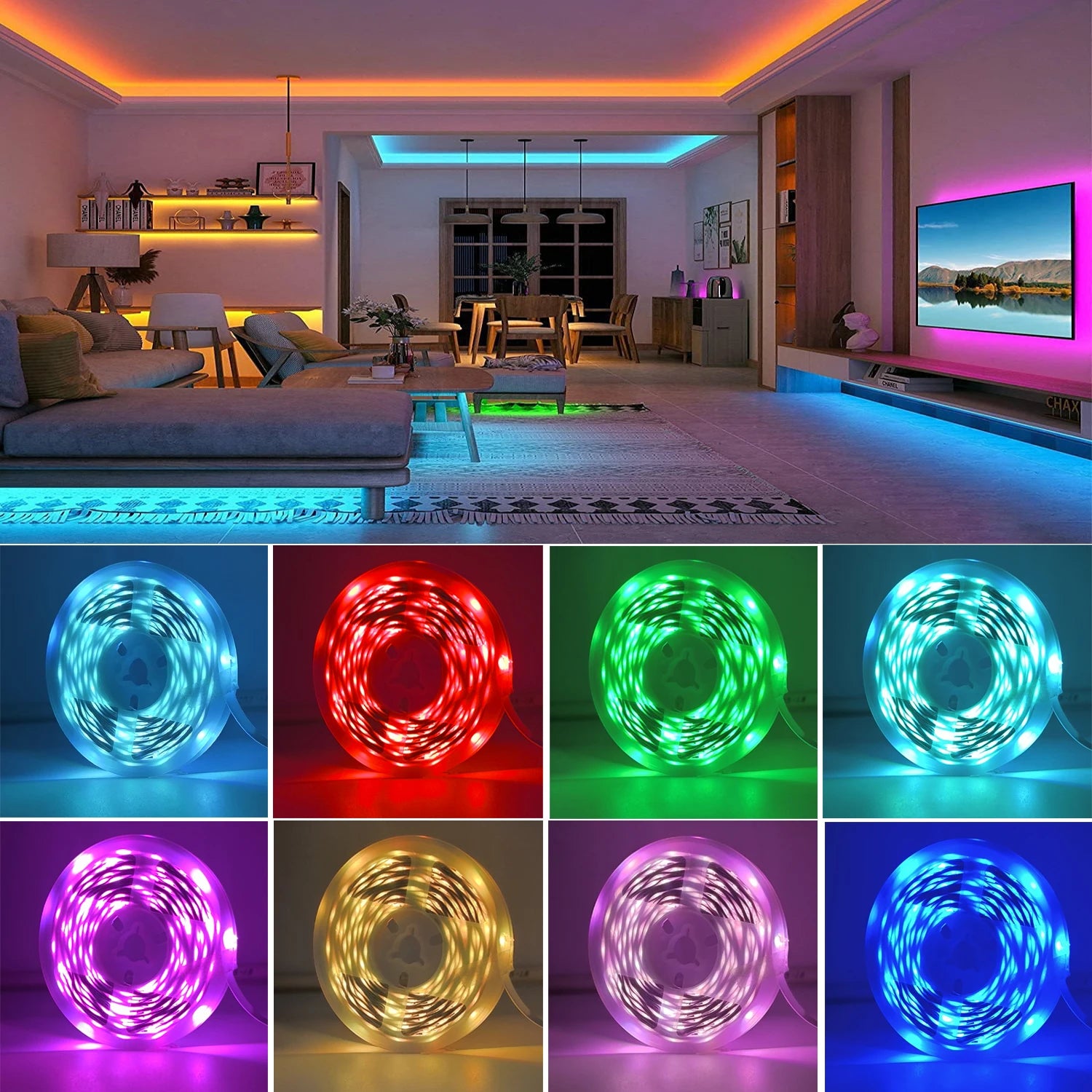Mikenoon USB RGB LED Strip Lights - 5V 16 LEDs/m Color Changing Room Decoration with Remote | Smart App Control for Bedroom, Living Room & Gaming Setup