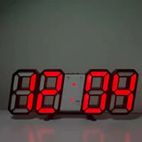 3D LED Digital Alarm Clock with Large Display | Wall or Desktop Clock with 3-Level Brightness Adjustable, Calendar & Snooze Function | Plug-in USB Powered