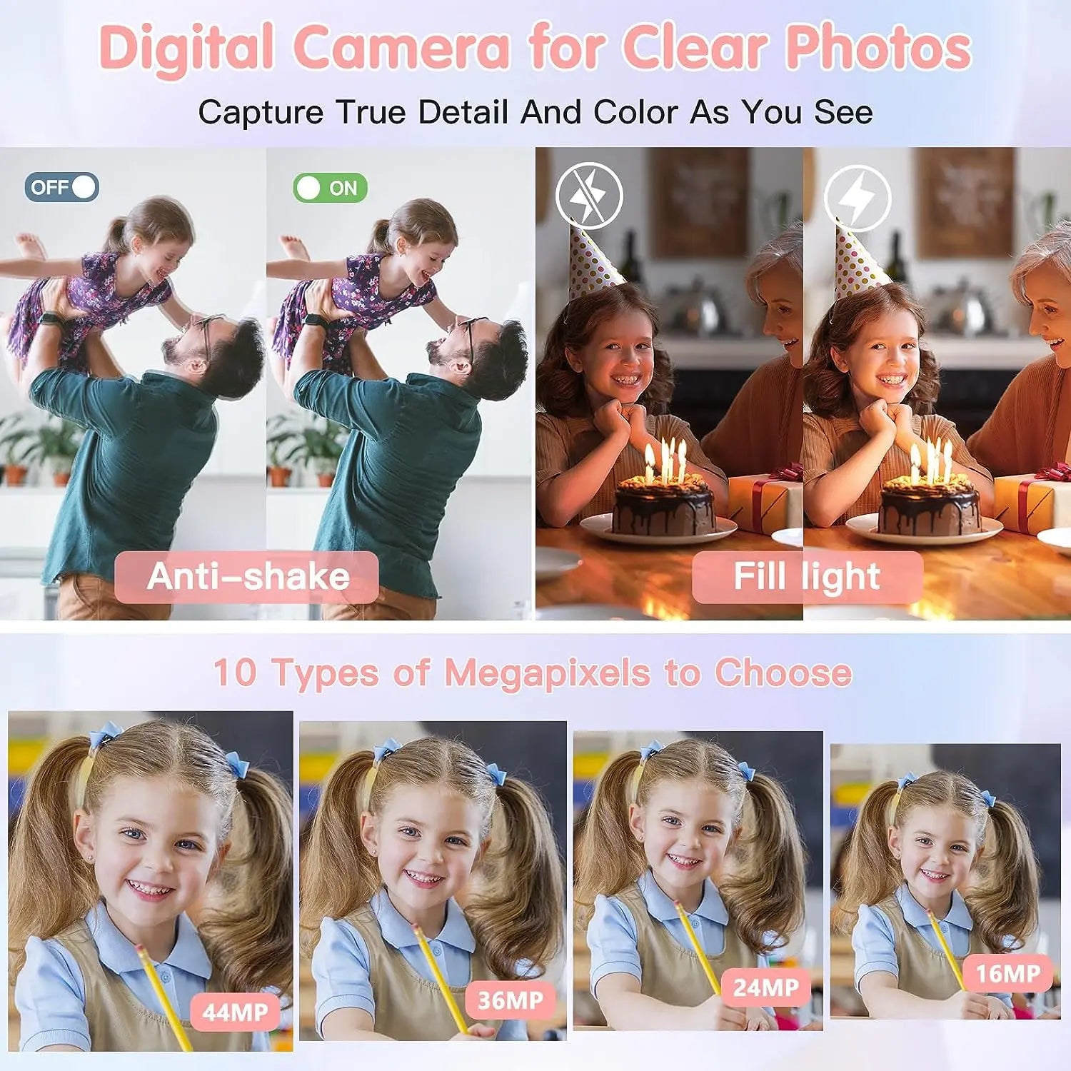 STUOGYUM DC403 4K Digital Camera for Photography - 50MP CMOS Sensor with 16X Digital Zoom, 2.4" LCD Screen, 1080P Video Recording | Compact Camera for Beginners & Kids
