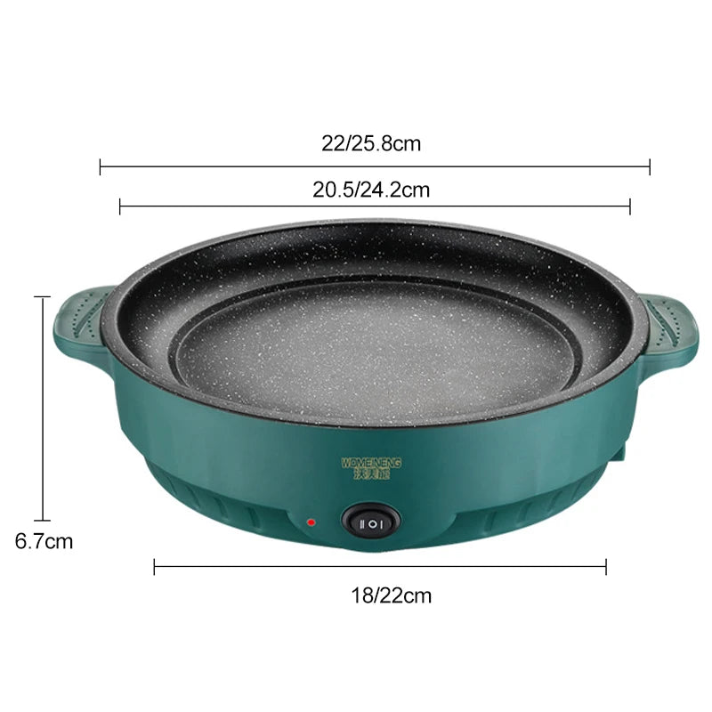 Electric Multi-Cooker Frying Pan 220V – Non-Stick Electric Skillet for Steak, Fish, BBQ & Omelette Cooking