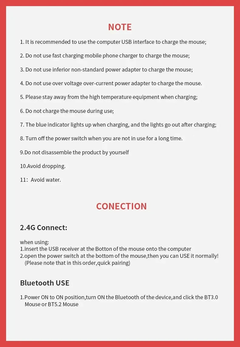 Congdi Silent Wireless Mouse - Bluetooth & 2.4GHz Dual Mode Rechargeable Mouse with LED Backlight | 1600 DPI Portable Mouse for Laptop, Tablet & PC