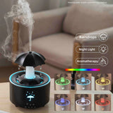 Raindrop Aroma Diffuser & Ultrasonic Humidifier – 300ML Essential Oil Diffuser with LED Lamp & Remote Control