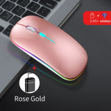 Congdi Silent Wireless Mouse - Bluetooth & 2.4GHz Dual Mode Rechargeable Mouse with LED Backlight | 1600 DPI Portable Mouse for Laptop, Tablet & PC