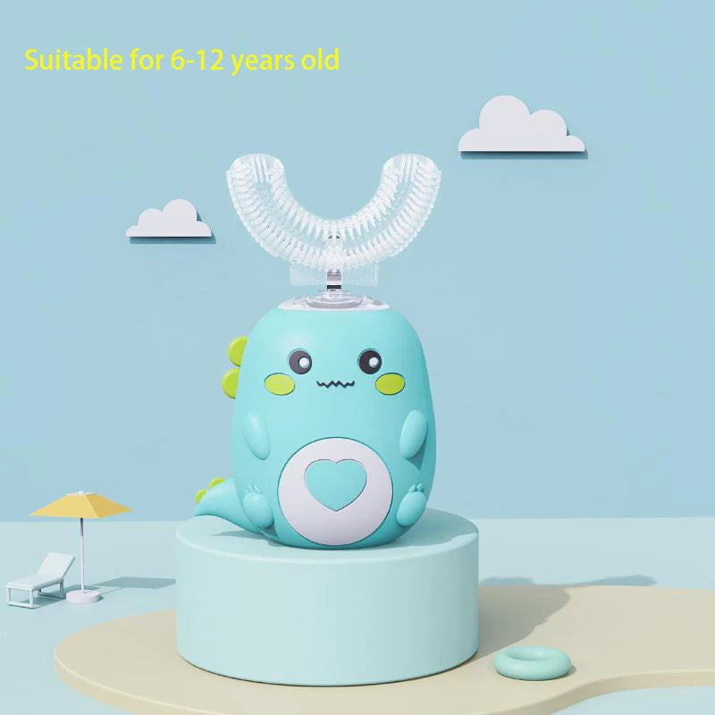 Kids U-Shaped Electric Toothbrush – 360° Sonic Rechargeable Silicone Toothbrush for Children