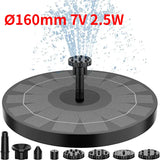 Solar Fountain Pump Kit with 6 Nozzles – 1W/1.5W/2.5W Garden Bird Bath Water Fountain