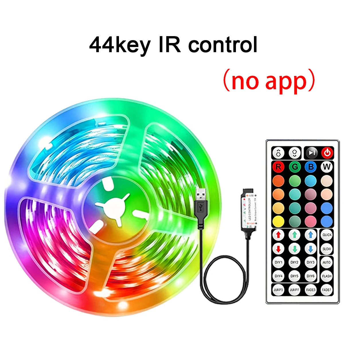 Mikenoon USB RGB LED Strip Lights - 5V 16 LEDs/m Color Changing Room Decoration with Remote | Smart App Control for Bedroom, Living Room & Gaming Setup