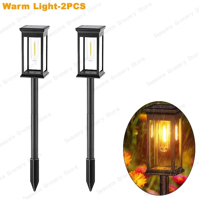 Solar LED Garden Pathway Lights – IP65 Waterproof Outdoor Landscape Lamp with Warm & White Light