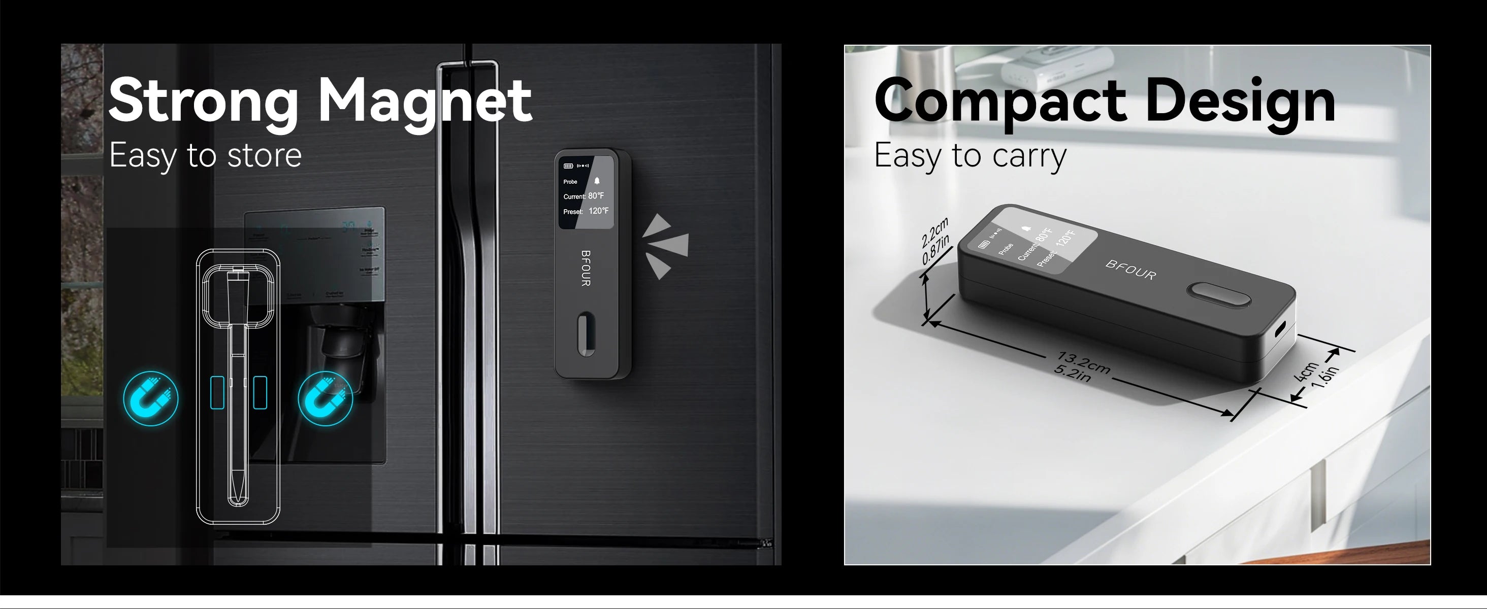 Wireless Bluetooth Meat Thermometer – Smart Digital Kitchen Thermometer for BBQ, Grill & Oven